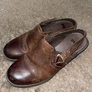 Teva Foxy Slingback brown leather clogs